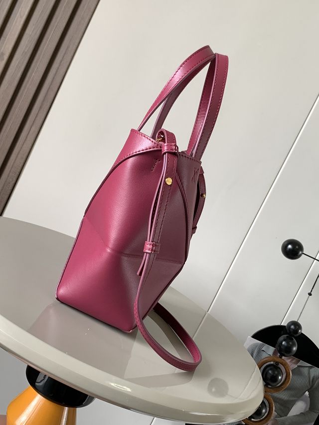 Loewe original calfskin mini puzzle fold tote A657V25 bordeaux