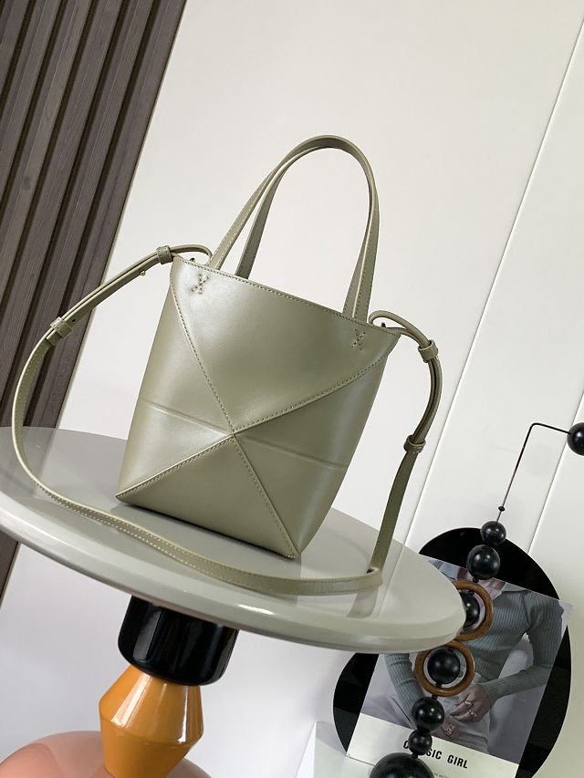 Loewe original calfskin mini puzzle fold tote A657V25 eucalyptus