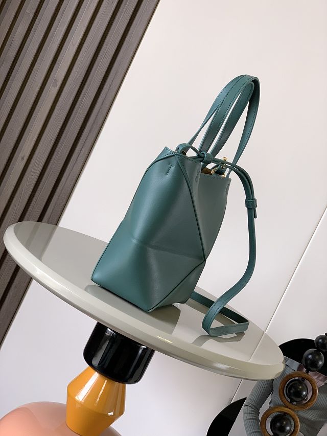 Loewe original calfskin mini puzzle fold tote A657V25 green