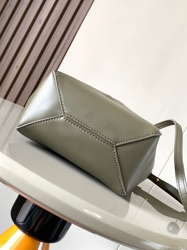 Loewe original calfskin mini puzzle fold tote A657V25 khaki