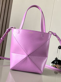 Loewe original calfskin mini puzzle fold tote A657V25 purple
