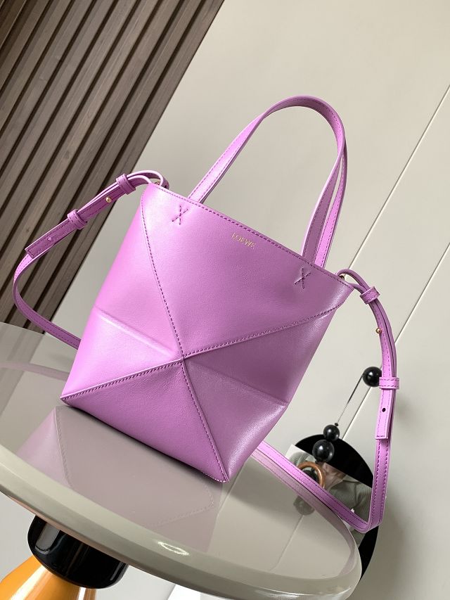 Loewe original calfskin mini puzzle fold tote A657V25 purple