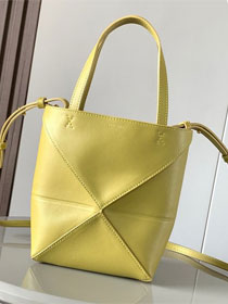 Loewe original calfskin mini puzzle fold tote A657V25 yellow