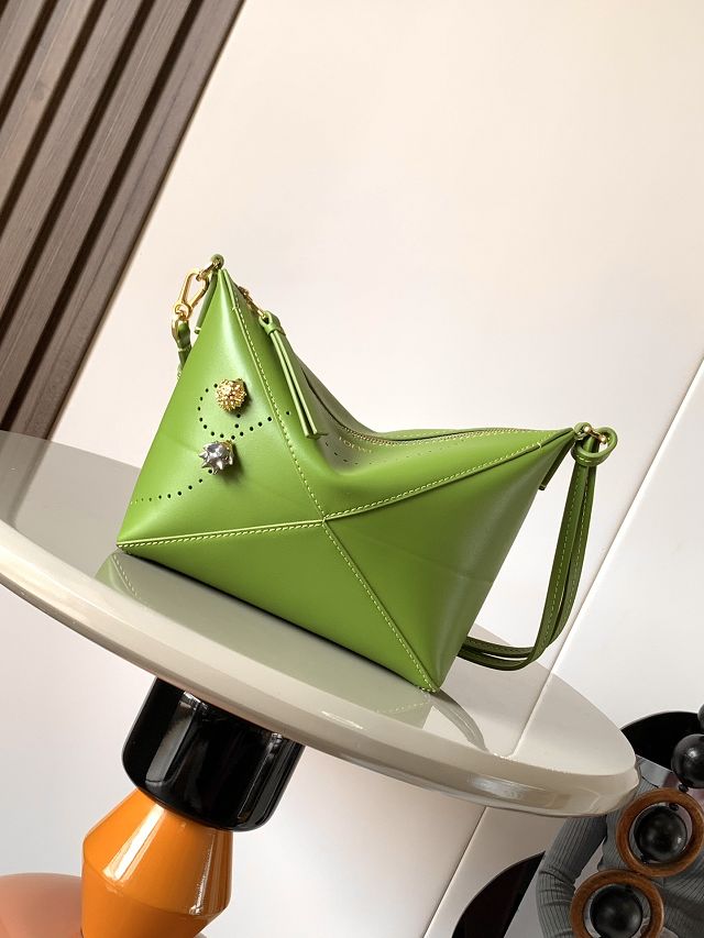 Loewe original calfskin puzzle fold pouch C510PT1 green