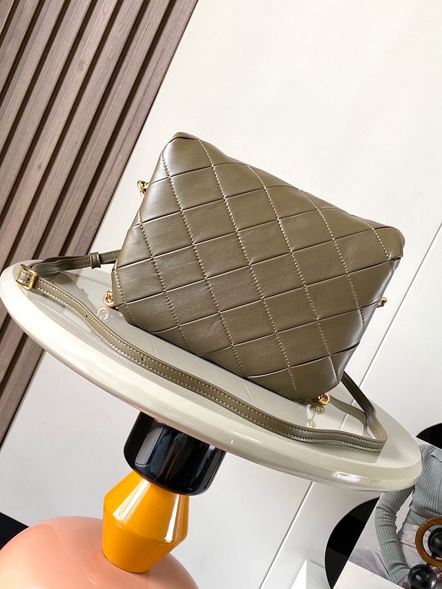 Loewe original lambskin medium goya puffer bag  A896P41 khaki green