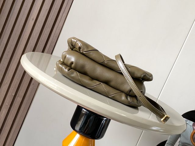 Loewe original lambskin mini goya puffer bag A896W56 khaki green