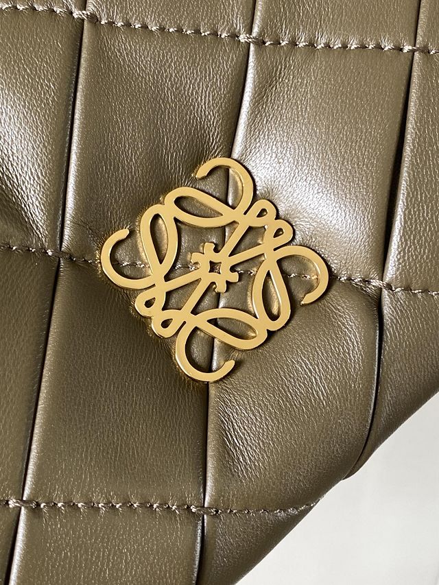 Loewe original lambskin mini goya puffer bag A896W56 khaki green