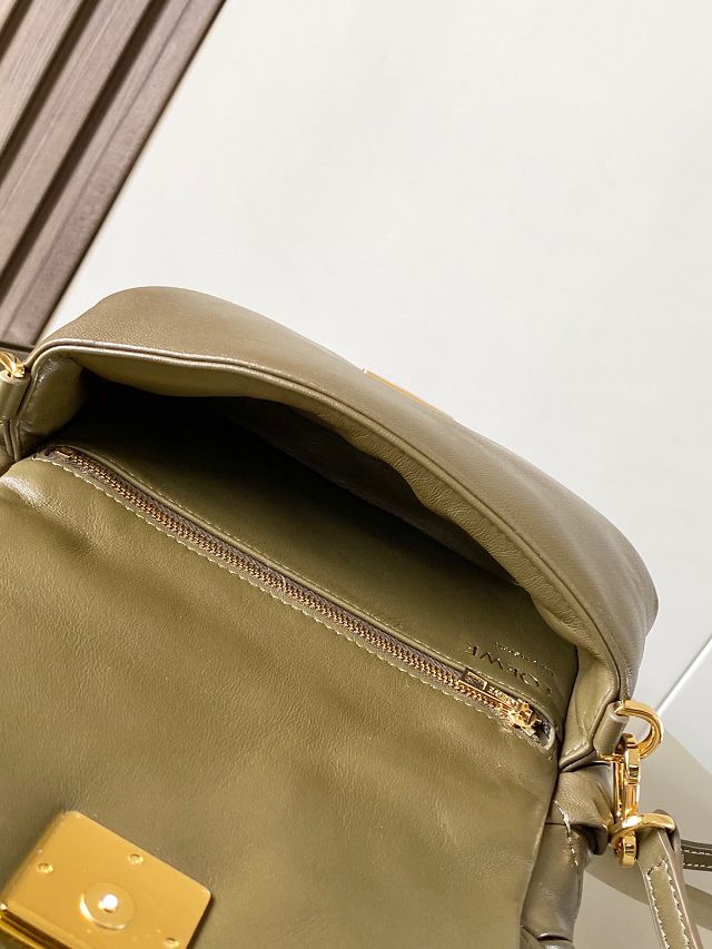 Loewe original lambskin mini goya puffer bag A896W56 khaki green