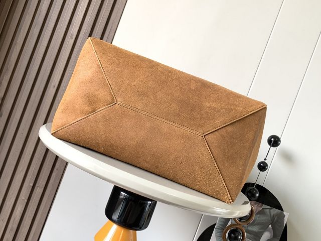 Loewe original suede calfskin large puzzle fold tote B933Q18 brown