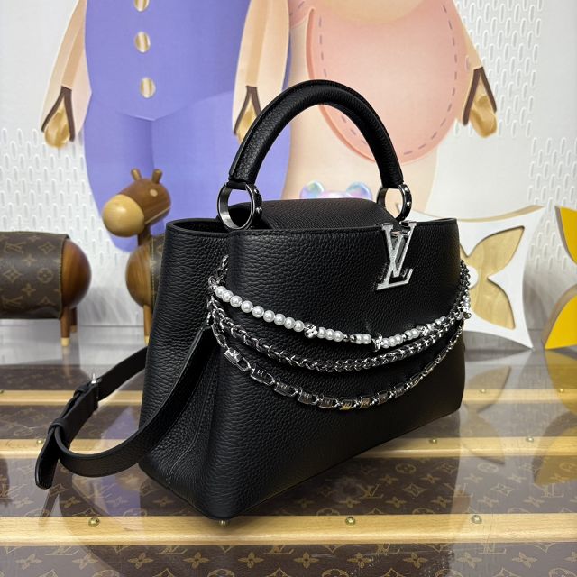 Louis vuitton original calfskin capucines mm M12936 black