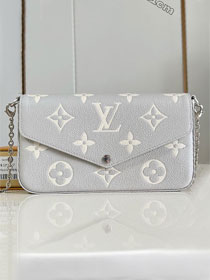 Louis vuitton original calfskin felicie pochette M82610 grey