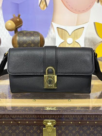 Louis vuitton original calfskin low key wallet on chain M12147 black