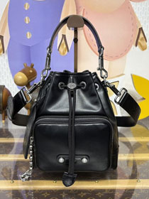Louis vuitton original calfskin noe cargo bucket bag M13985 black