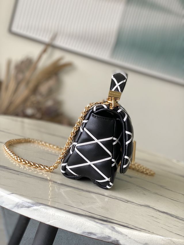 Louis vuitton original lambskin GO-14 small handbag M14849 black&white