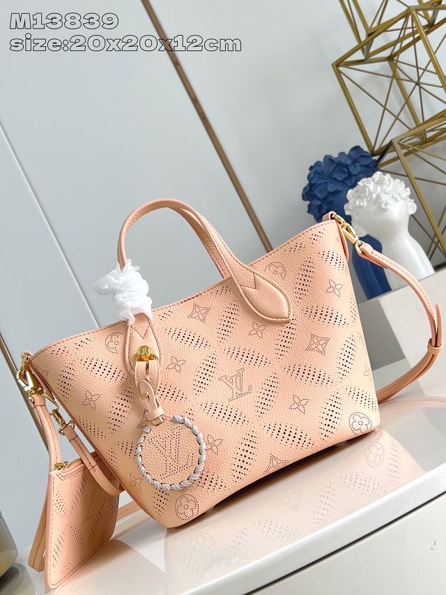 Louis vuitton original mahina calfskin blossom pm tote M13839 pink
