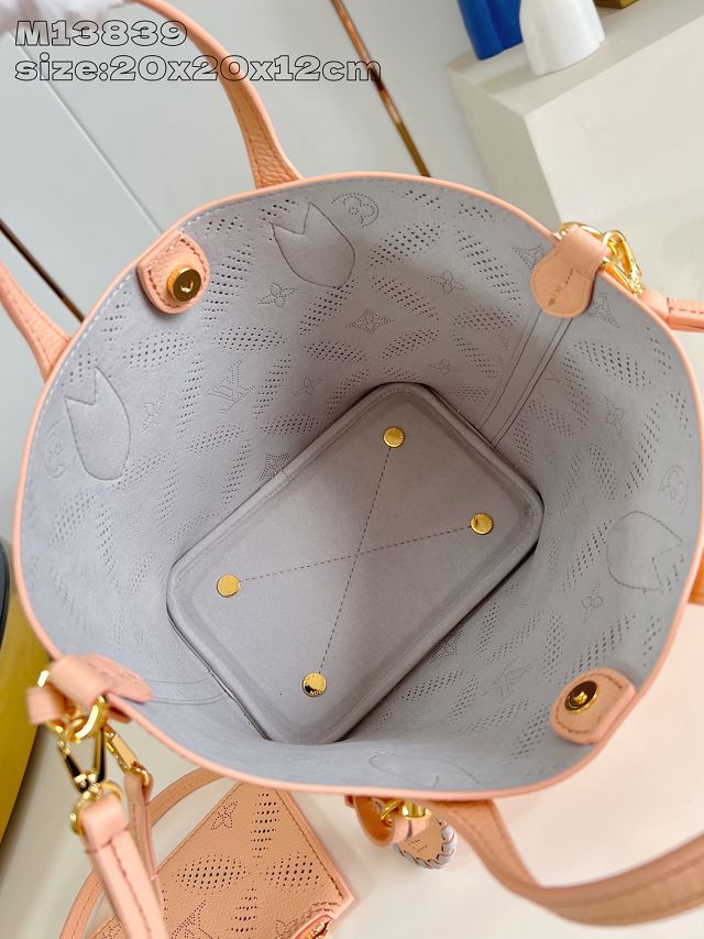 Louis vuitton original mahina calfskin blossom pm tote M13839 pink