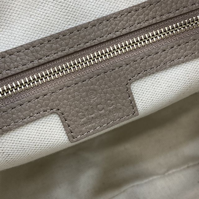 GG original calfskin emblem large shoulder bag 820453 taupe