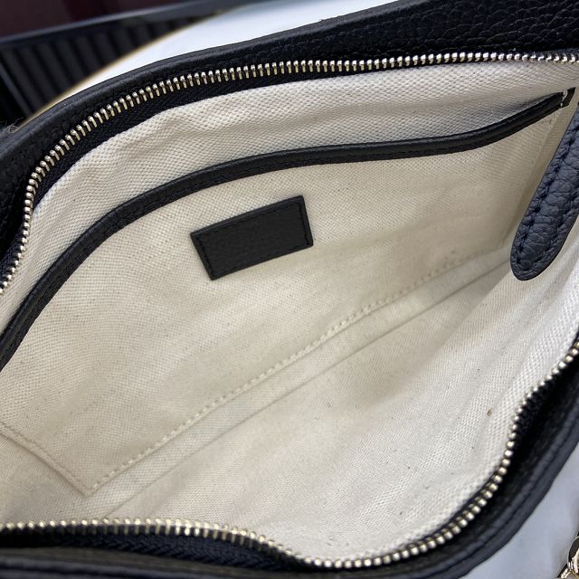 GG original calfskin emblem medium shoulder bag 815277 black