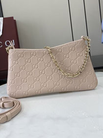 GG original calfskin emblem medium shoulder bag 815277 light pink