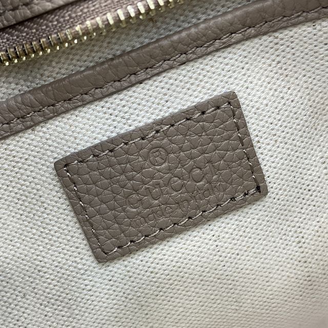 GG original calfskin emblem small shoulder bag 815263 taupe