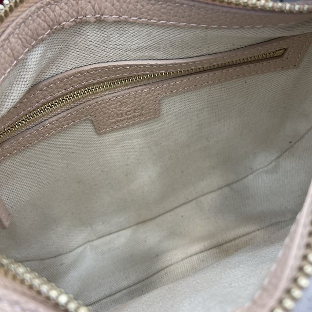 GG original calfskin emblem small shoulder bag 815409 light pink