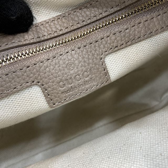 GG original calfskin emblem small shoulder bag 815409 taupe