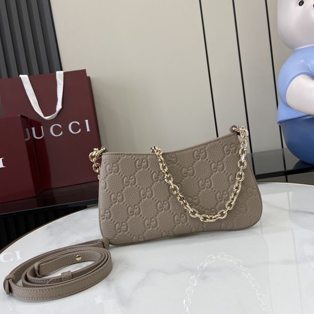 GG original calfskin emblem super mini bag 815278 taupe