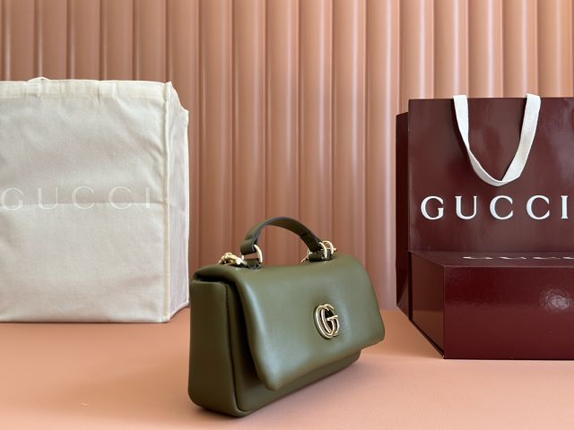 GG original calfskin milano mini top handle bag 806017 green