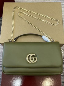 GG original calfskin milano small top handle bag 806016 green