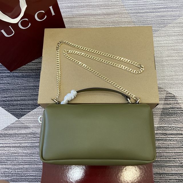 GG original calfskin milano small top handle bag 806016 green