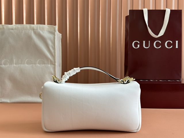 GG original calfskin milano small top handle bag 806016 white