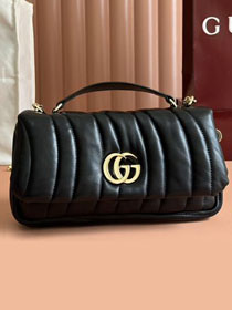 GG original lambskin milano small top handle bag 806016 black