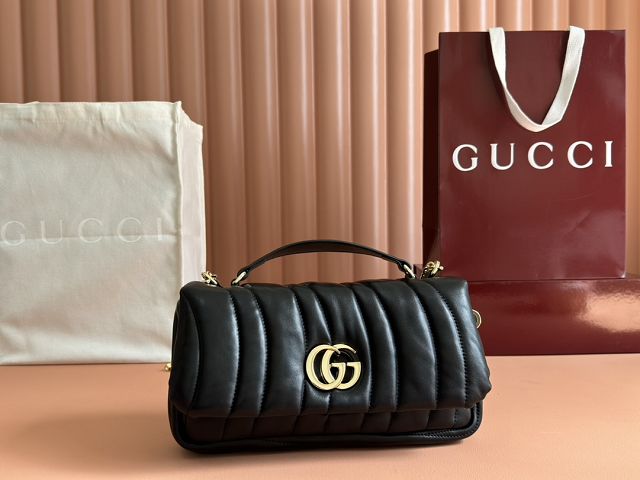 GG original lambskin milano small top handle bag 806016 black