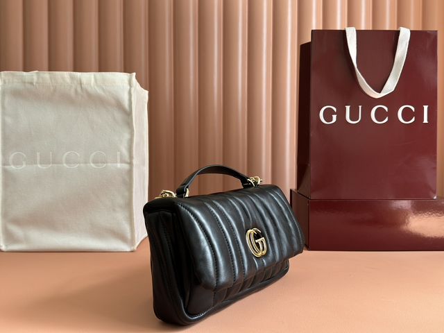 GG original lambskin milano small top handle bag 806016 black