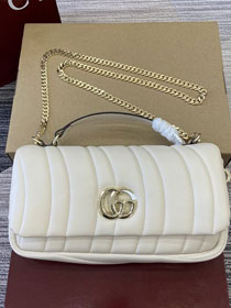 GG original lambskin milano small top handle bag 806016 white