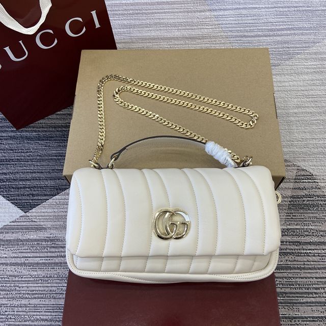 GG original lambskin milano small top handle bag 806016 white