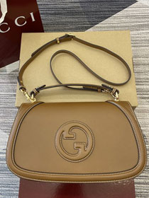 GG original calfskin blondie large top handle bag 815716 brown