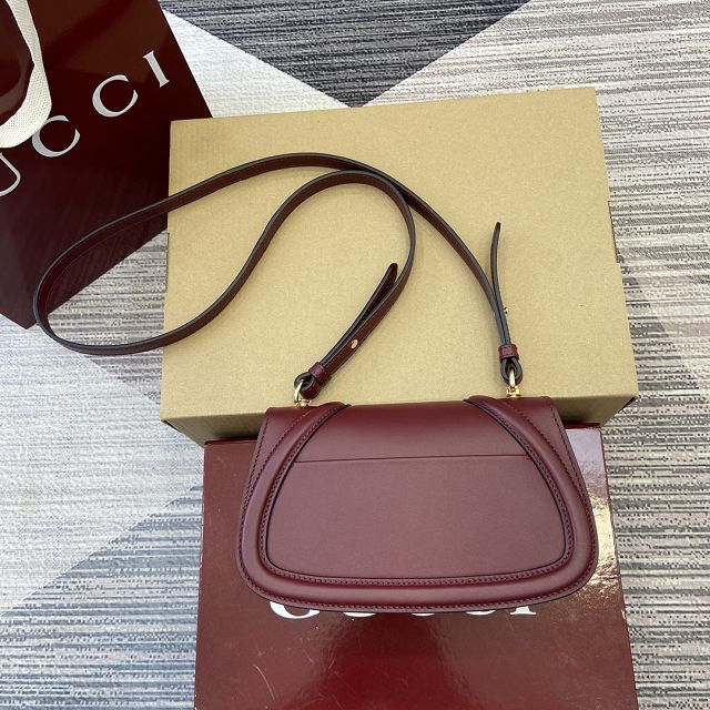 GG original calfskin blondie small shoulder bag 815700 bordeaux