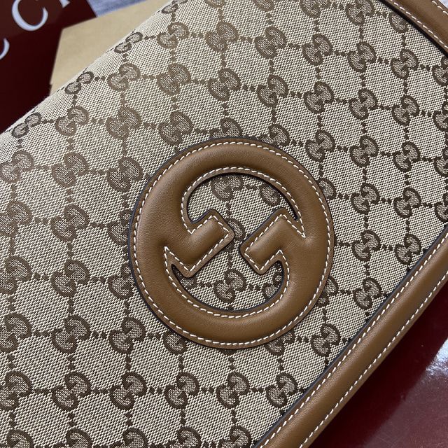 GG original canvas blondie large top handle bag 815716 brown