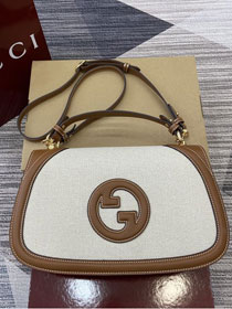 GG original canvas blondie large top handle bag 815716 white&brown