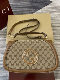 GG original canvas blondie large top handle bag 815719 brown