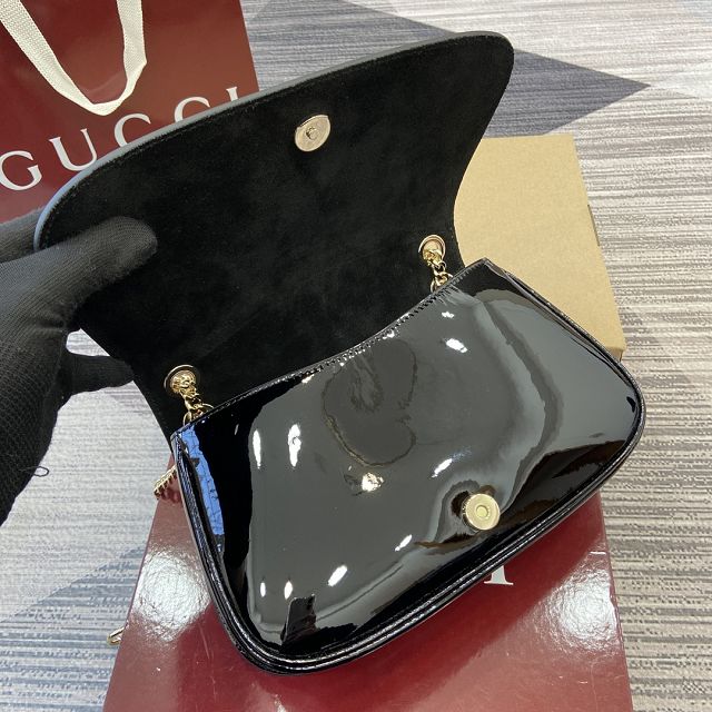 GG original patent calfskin blondie medium shoulder bag 815715 black
