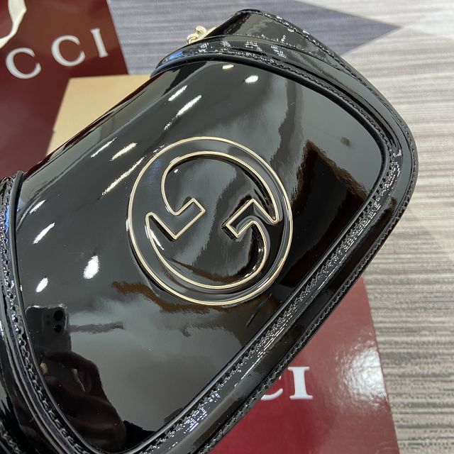 GG original patent calfskin blondie small shoulder bag 815711 black