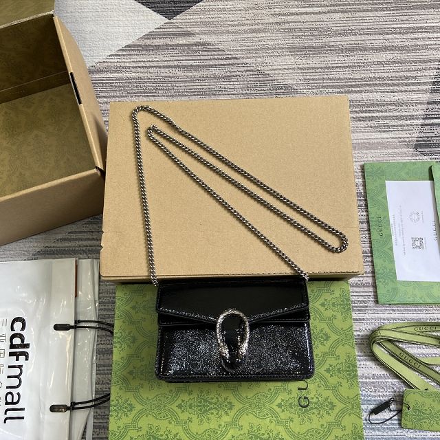 GG original shiny calfskin dionysus mini bag 795368 black