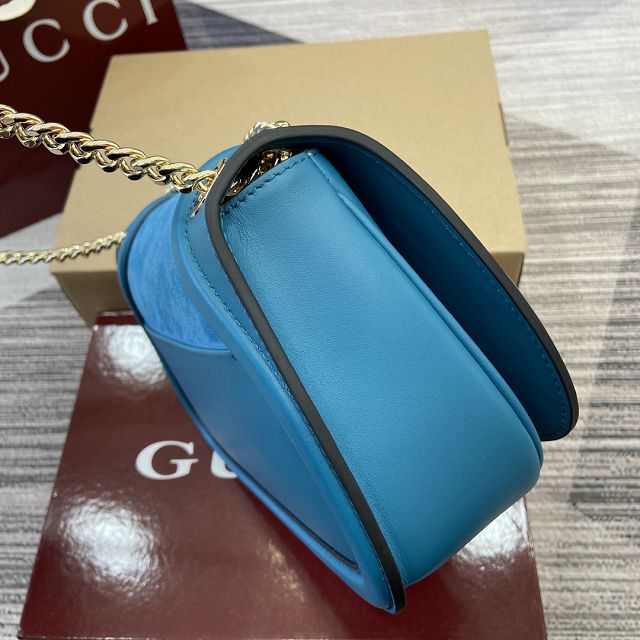 GG original suede calfskin blondie medium shoulder bag 815715 blue