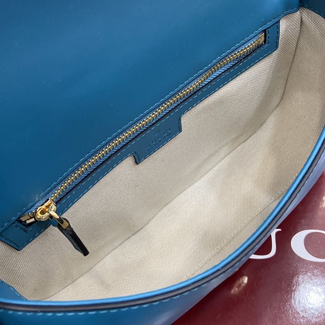 GG original suede calfskin blondie medium shoulder bag 815715 blue