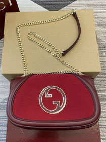 GG original suede calfskin blondie medium shoulder bag 815715 bordeaux