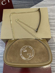 GG original suede calfskin blondie medium shoulder bag 815715 brown