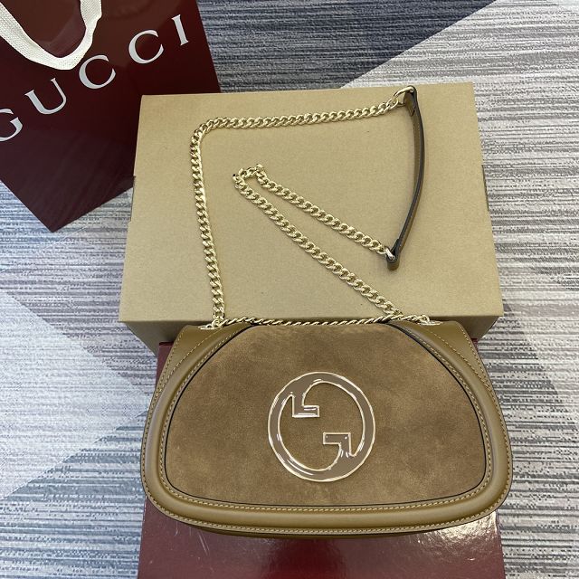 GG original suede calfskin blondie medium shoulder bag 815715 brown