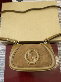 GG original suede calfskin blondie small shoulder bag 815700 brown